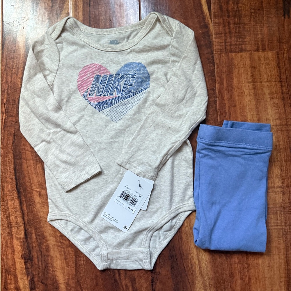Nike Cream Onesie with Heart Design